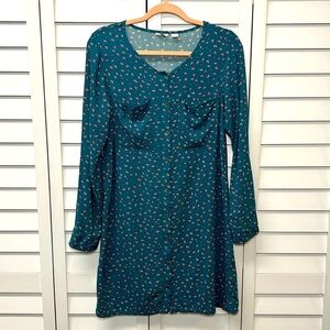 Roxy Girl Floral Roll Tab Sleeve Button Down Dress Size 16 XXL